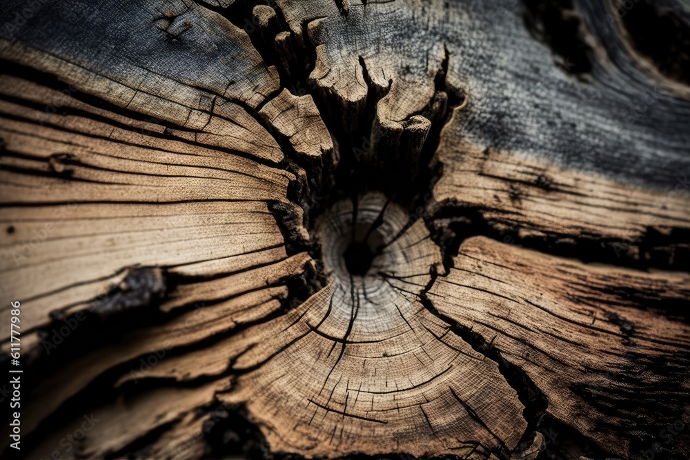 Tree Trunk Cross-Section Close-Up. Generative AI Tree Trunk Cross-Section Close-Up. Generative AI