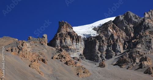 Peak of Mount Yakawa Kang, Domedar Himal, Nepal.