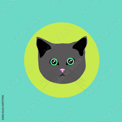 Cute cat vector clipart illustration