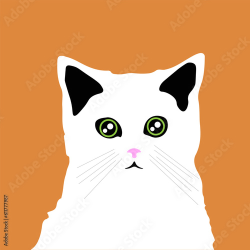 Cute cat vector clipart illustration