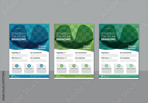 modern trend professional business flyer design corporate vector file print editable