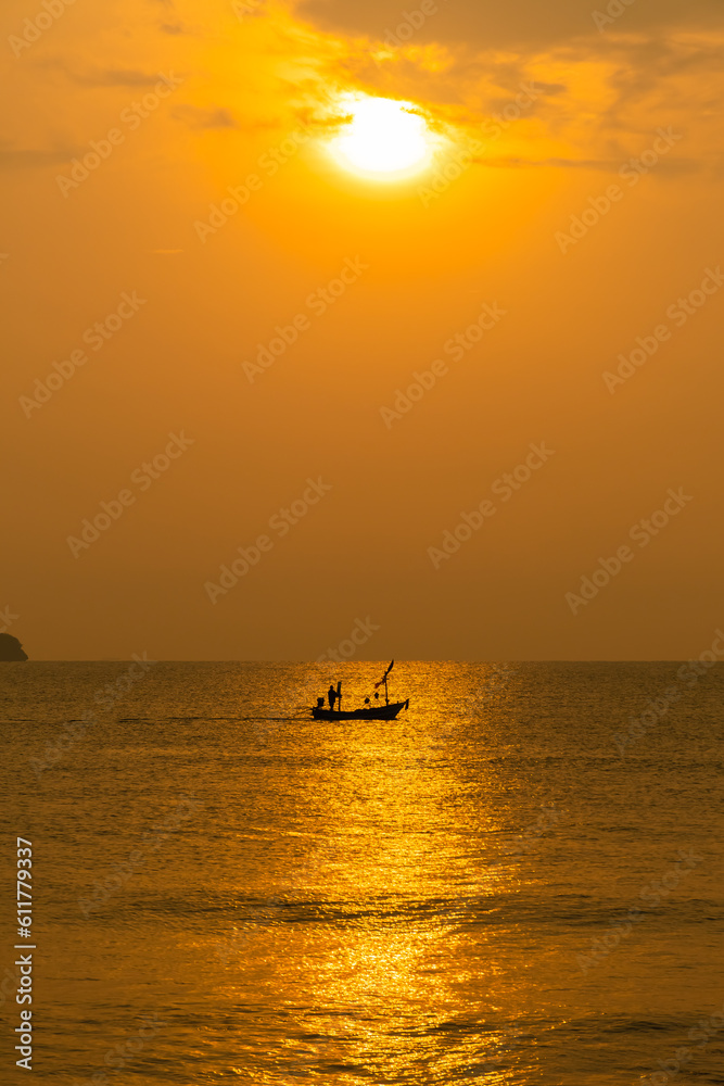 Landscape of beautiful sunrise sunset and sea