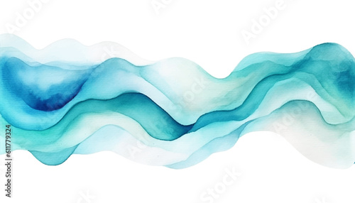 Abstract wave background. Vector illustration. Can be used for advertisingeting, presentation. Watercolor background. Turquoise, teal, green blue colored waves.