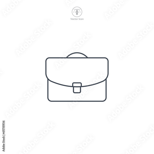 Briefcase icon. A professional and sleek vector illustration of a briefcase, representing business, professionalism, and organization.