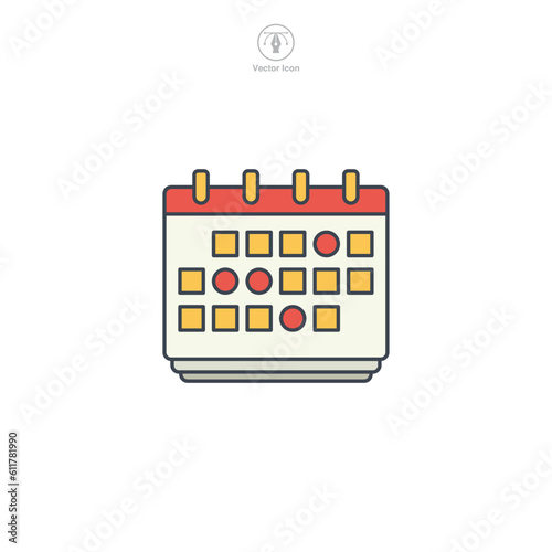 Calendar icon. A neat and organized vector illustration of a calendar, symbolizing scheduling, planning, and keeping track of important dates.