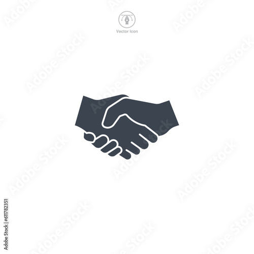 Handshake icon. A friendly and inclusive vector illustration of a handshake, representing agreements, partnerships, and trust.