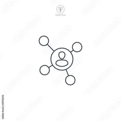 Network icon. A dynamic and interconnected vector illustration of a network, symbolizing connections, communication, and digital infrastructure.