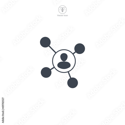 Network icon. A dynamic and interconnected vector illustration of a network, symbolizing connections, communication, and digital infrastructure. photo