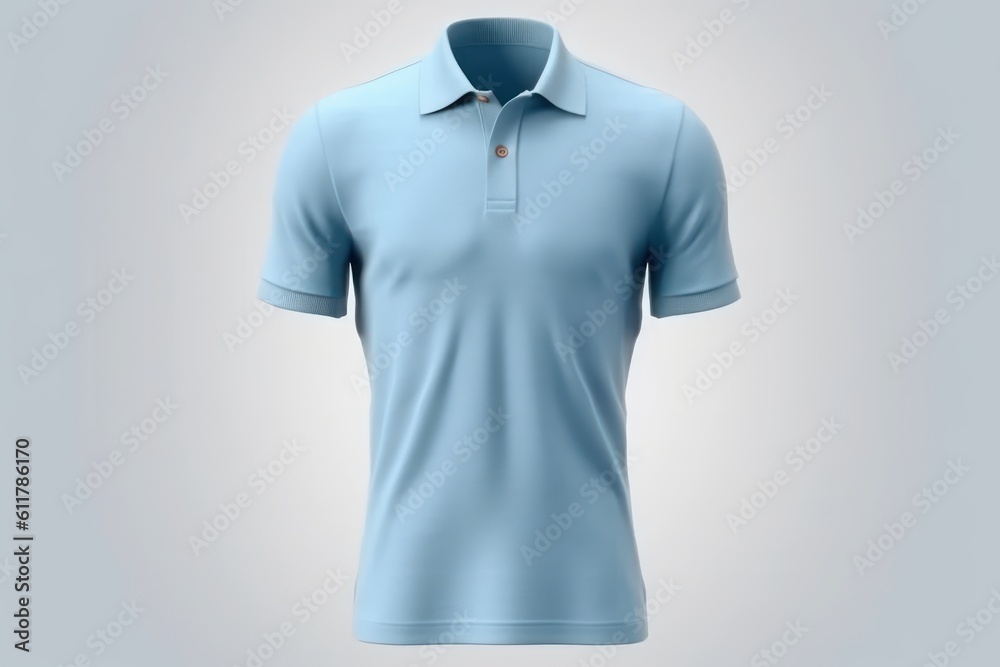 Blue Polo T-Shirt Mock-up (Front and Back View) Isolated (Generative AI) Blue Polo T-Shirt Mock-up (Front and Back View) Isolated (Generative AI)