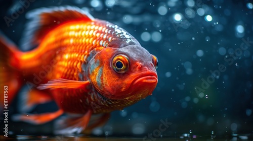 red piranha in water. Beautiful fish photo