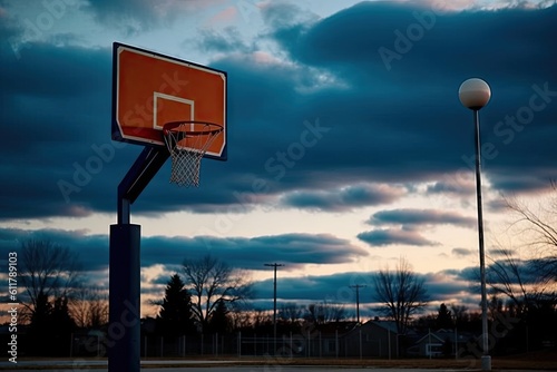 a basketball hoop in the park Generative AI