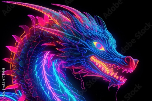 Neon Dragon - Generative AI © nadunprabodana