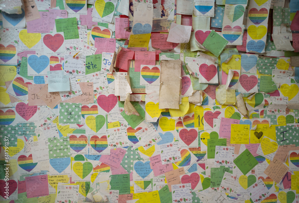 Hearts of Hanoi on wall in coffee cafe. Valentine's day Hearts of Hanoi on wall in coffee cafe. Valentine's day