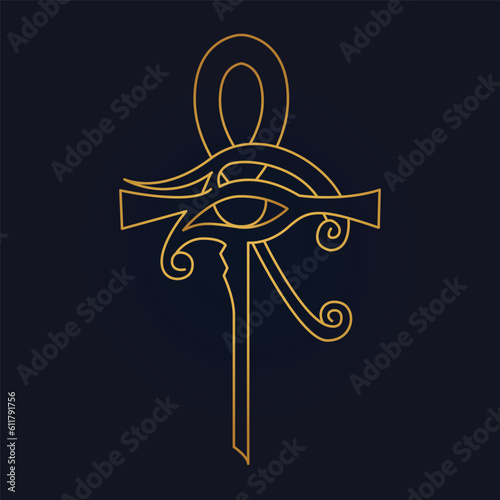 Eye of Horus - and Eye of Ra - Egyptian eye - Ankh
