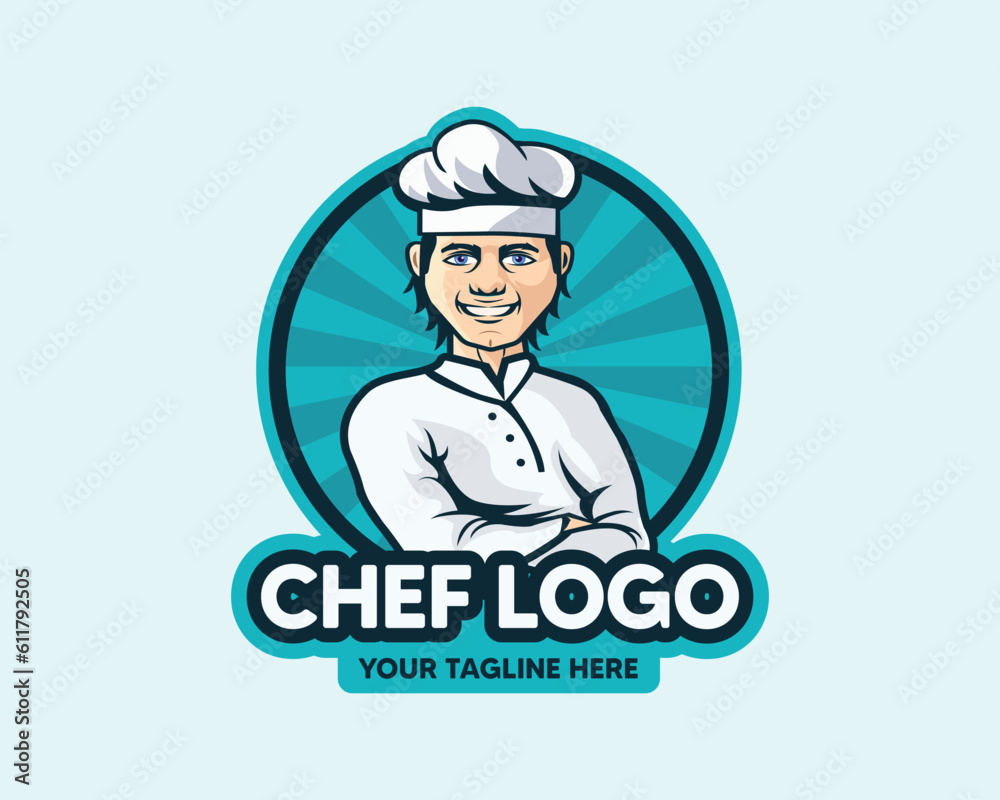 Chef mascot logo or label vector illustration, good for food business and culinary. Chef mascot logo or label vector illustration, good for food business and culinary.