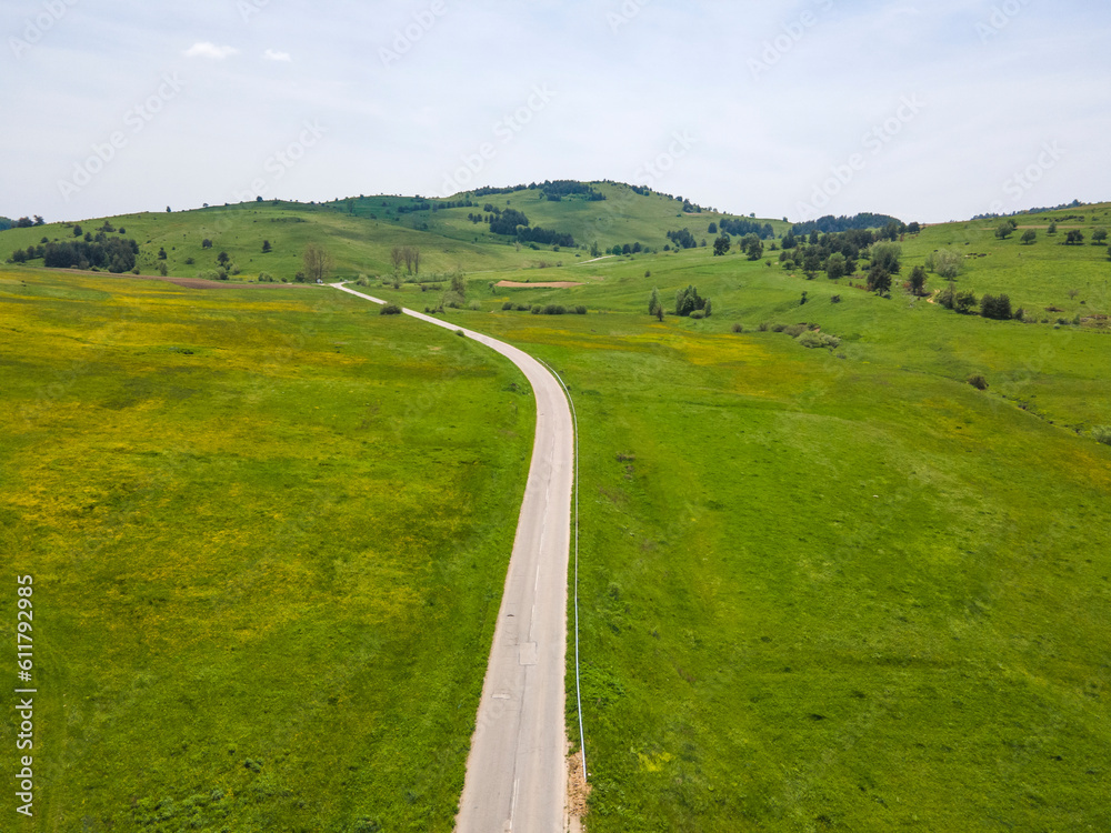 Aerial view of Sredna Gora Mountain, Bulgaria