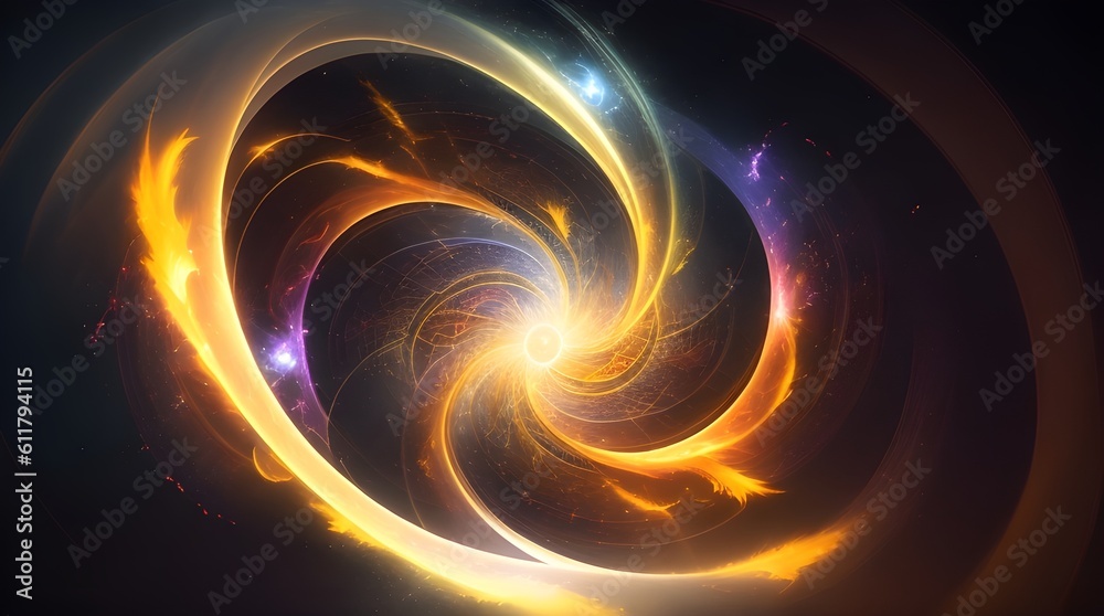 Obraz premium Illustration of an abstract background, spiral lines, colorful, bright, AI generative 