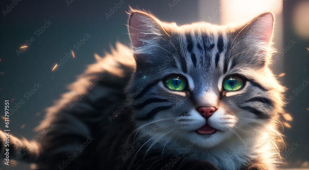 Cute kitten with captivating eyes [AI Generated]