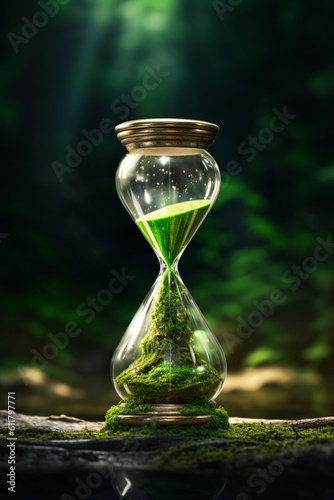 hourglass in the sand, save the planet