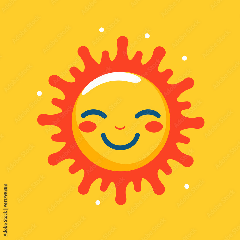 Funny Sun smiley cartoon Illustration vector