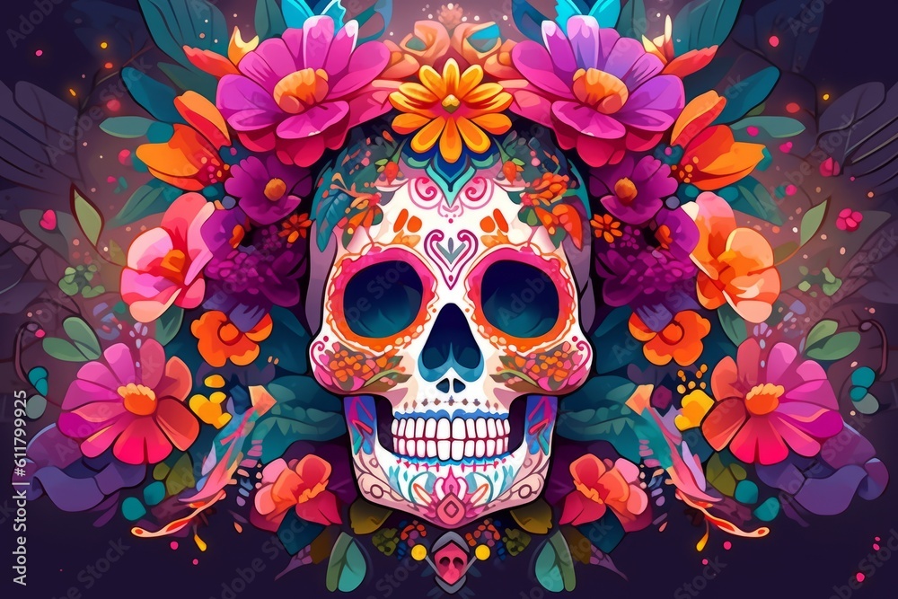 Celebrating the Vibrant Mexican Day of the Dead, Generative AI