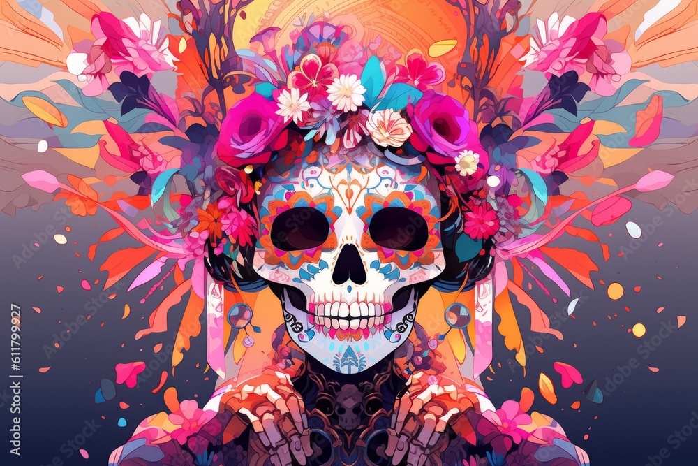 Celebrating the Vibrant Mexican Day of the Dead, Generative AI