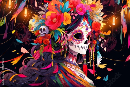 Celebrating the Vibrant Mexican Day of the Dead, Generative AI