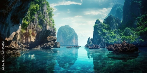 Secrets of the Azure Shores: Enigmatic Sea of Thailand Generative AI Digital Illustration Part#110623