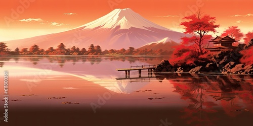 Reflections of Tranquility  A Serene Japanese Landscape  Generative AI Digital Illustration Part 110623