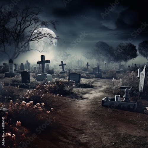 Horror cemetery halloween © PolacoStudios