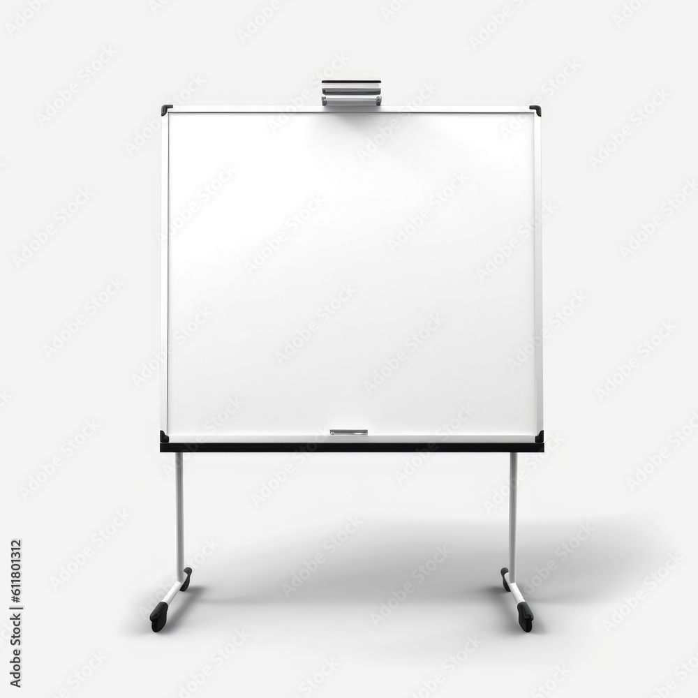 Blank Canvas Whiteboard on Isolated White Background Blank Canvas Whiteboard on Isolated White Background