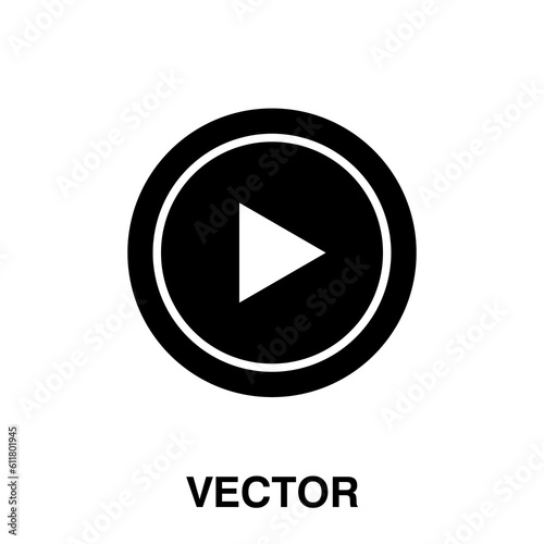 video play butten icon, play symbol illustration on white background..eps