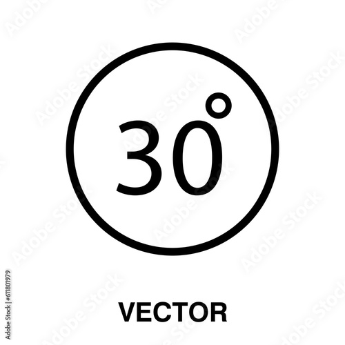 30 degrees icon,vector illustration. vector 30 degrees icon illustration isolated on White background.eps