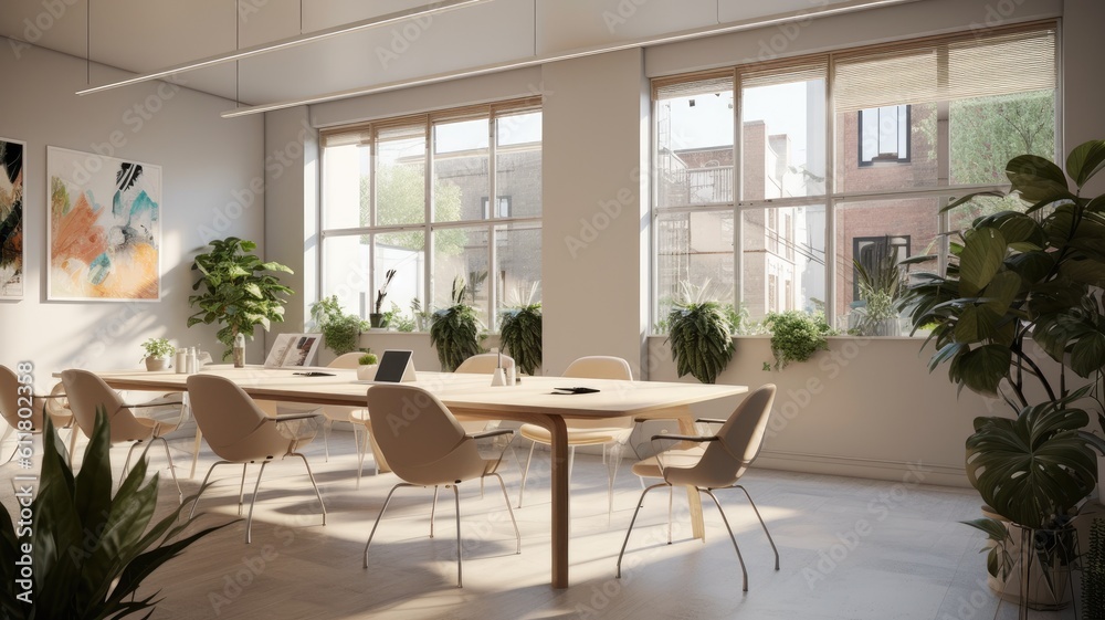 Image showcasing Inspiring office interior design Scandinavian style Meeting room ...