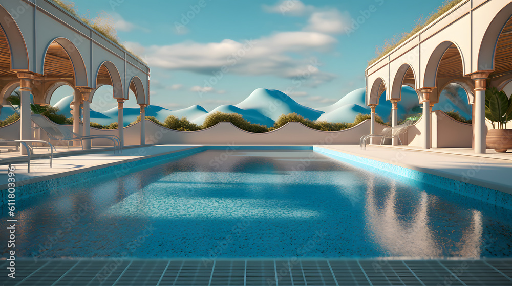 Fantasy luxury pool at day
