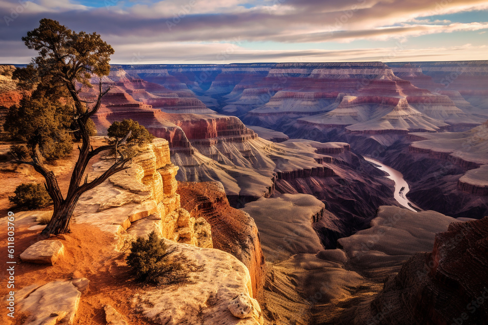 The Grand Canyon in the USA, one of the wonders of nature, created using AI generative technology  