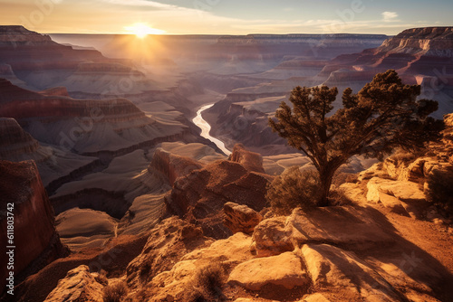The Grand Canyon in the USA, one of the wonders of nature, created using AI generative technology 