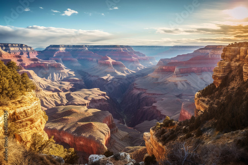 The Grand Canyon in the USA  one of the wonders of nature  created using AI generative technology  