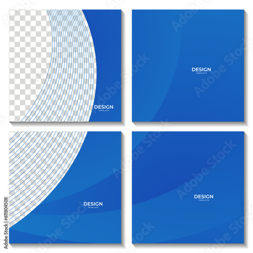 set of squares abstract blue wave gradient background with copy space area for business