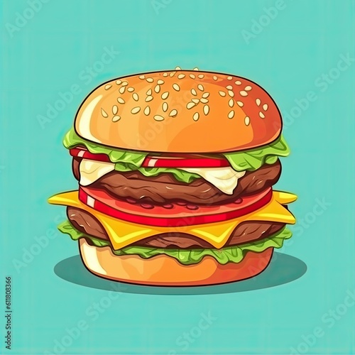 hamburger on white background American food concept