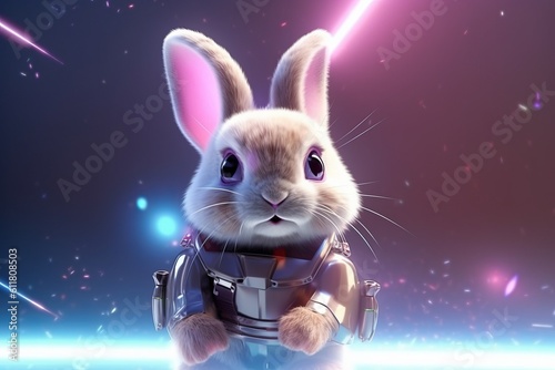 A digital rabbit from artificial intelligence represents future technology, medical care and big data, etc. © xiaoyun