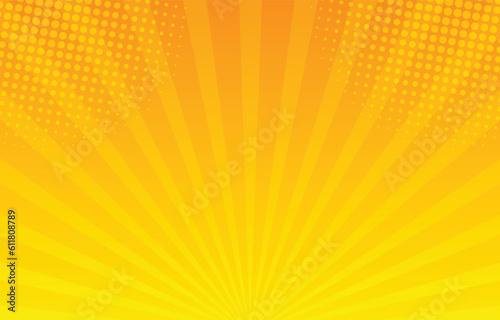 sunburst effect background vector design pop art style with halftone