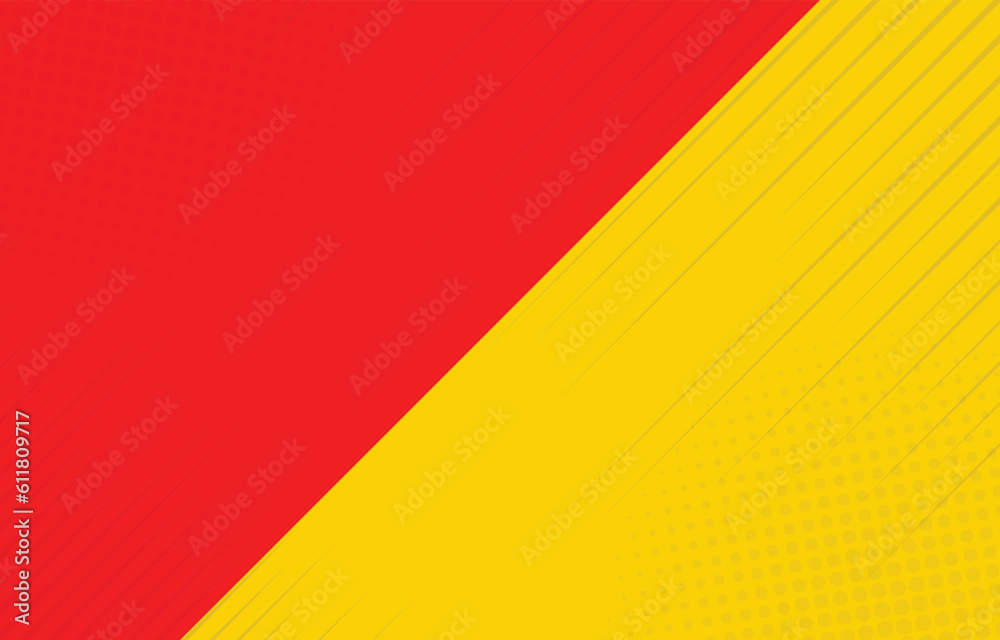 half yellow red sunburst background vector design.