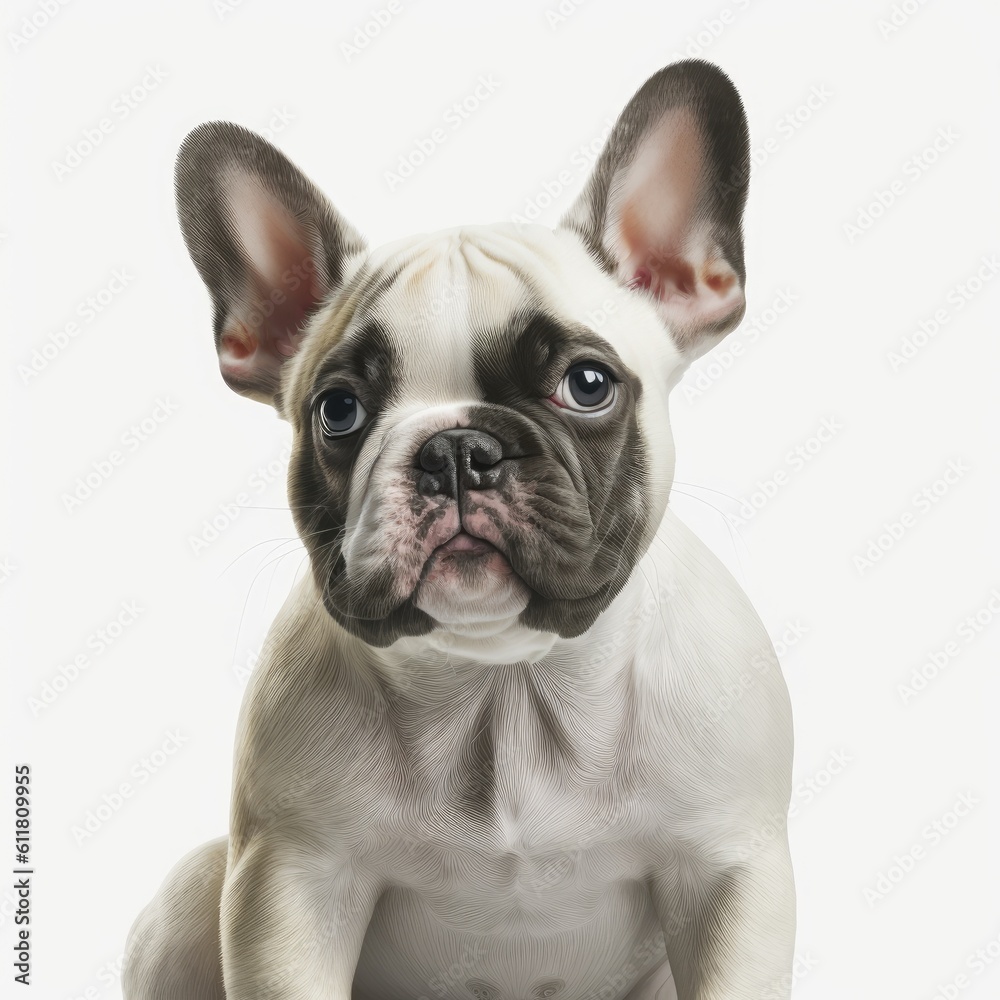 French Bulldog dog 4k white background