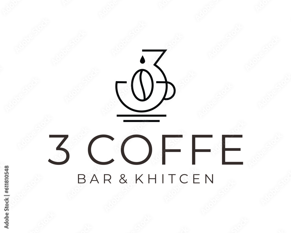 3 Coffee Bean Logo 3 Coffee Bean Logo