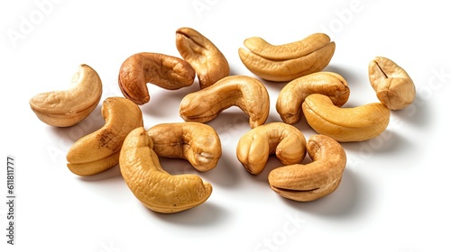 cashew nuts isolated on white photo