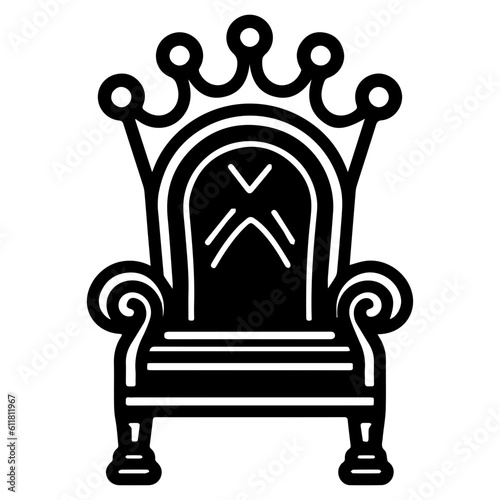 Throne icon vector glyph royal style furniture