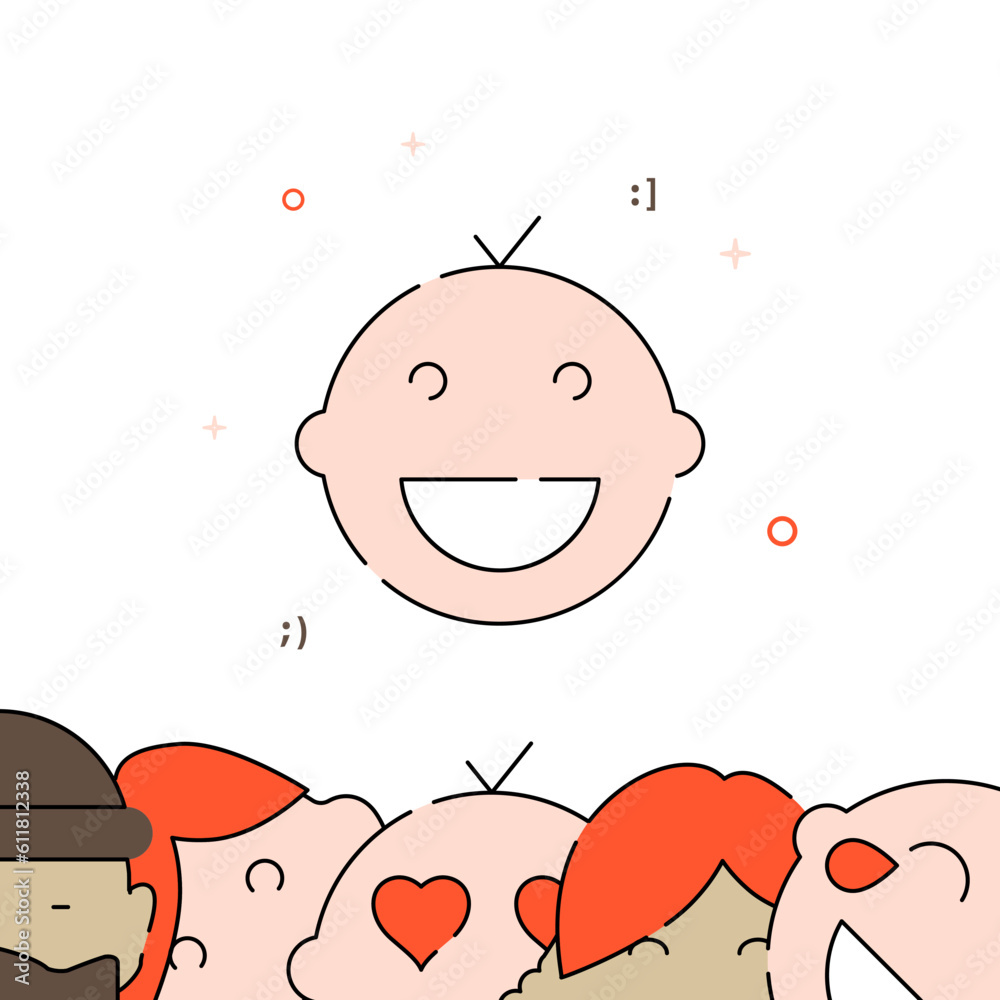Kid baby smiling filled line icon, simple vector illustration Kid baby smiling filled line icon, simple vector illustration