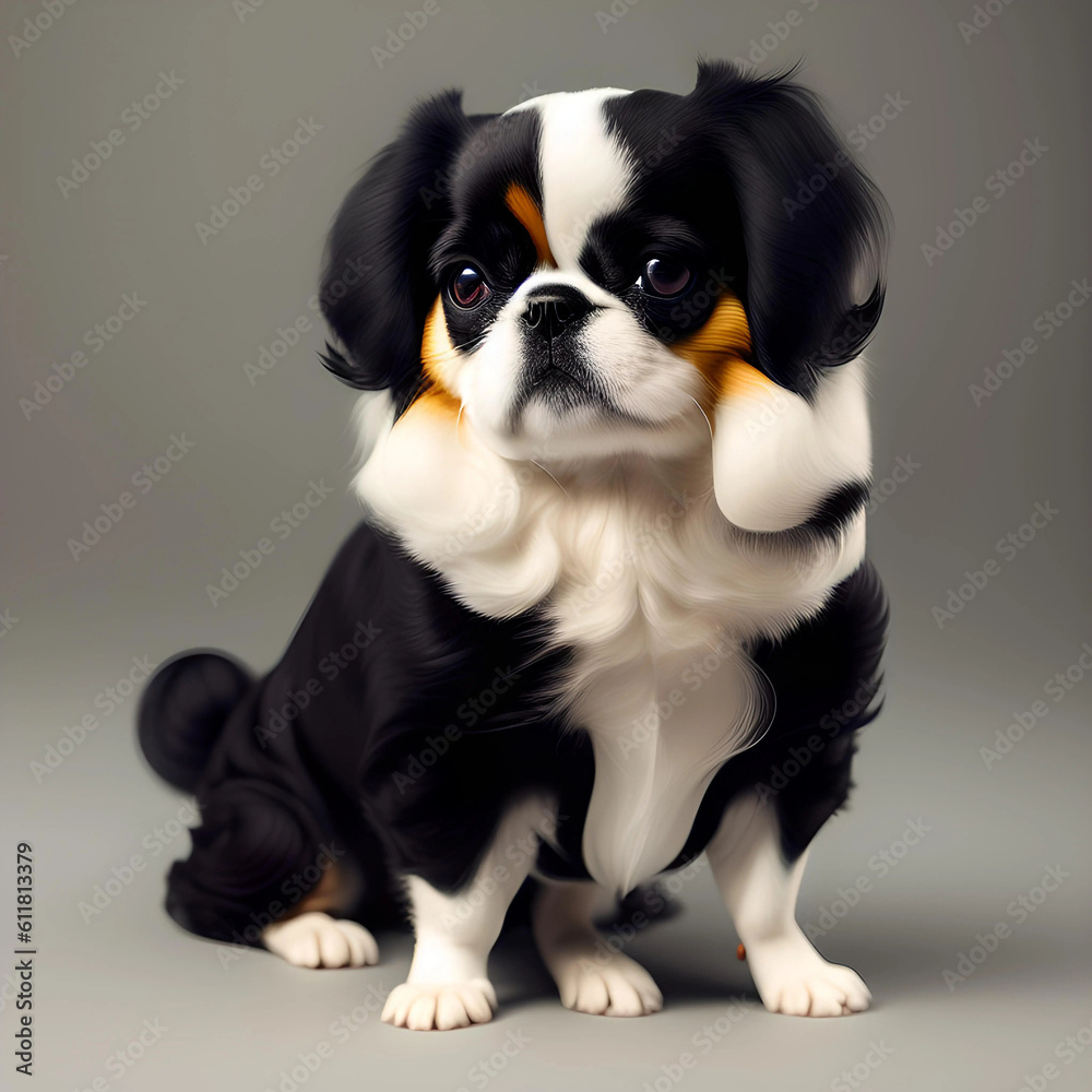 An illustration dog(Japanese Chin)