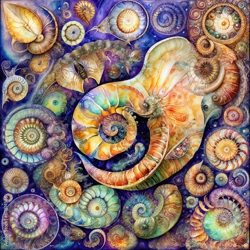 Under the Sea Wallpaper. Mixed media, Generative AI and traditional.